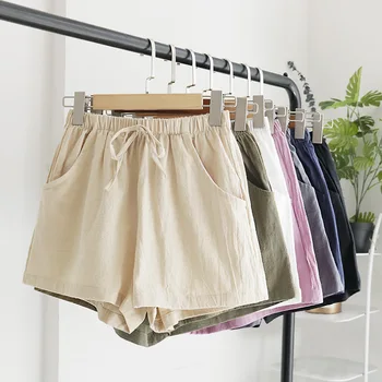 Памук, Ленени шорти Дамски Основни къси панталони, мини-панталони Trafic Модерен дъното на тийнейджърките Летни дамски къси панталони