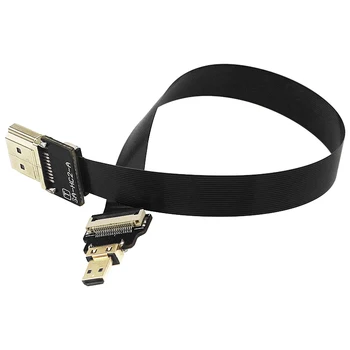 Лентата FPV HDMI-Съвместим Конектор Гъвкав Плосък Кабел Micro HDMI-съвместим между мъжете FFC 20pin за Raspberry Pi 4