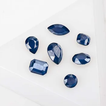Нова Безплатна доставка на 50 бр./опаковане. точков лепило за нокти тъмно сини кристали Moka 243MK високо качество на стъклен кристал за нокти