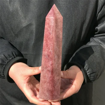 Lbнатуральный хематит ягодово кристален обелиск вино-червен кристален пирамида