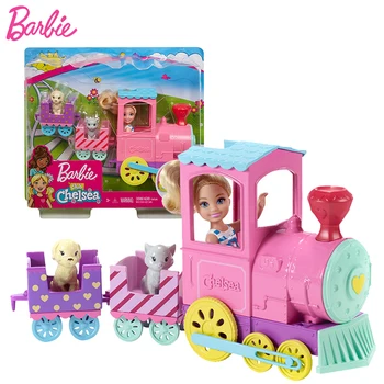 Оригинален Барби Клуб Челси Кукла на Влак Вагон, Определени със Сладка Играчка за Кучета Кукла Барби за Момичета Играят в Къщата Принцеса Играчки за момиченце