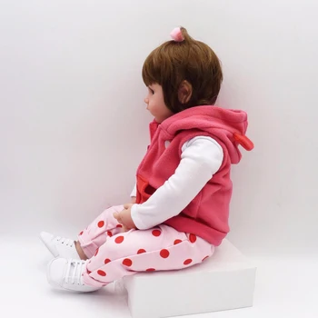 48 см Гореща Разпродажба на Възстановената Кукла Bebe Играчка Кърпа за тяло Мека Реалистична Кукла с Жирафа За деца За Рожден Ден, Коледни подаръци