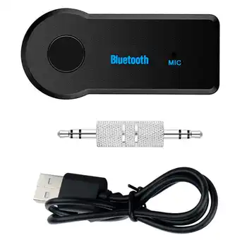Безжична аудиоприемник Bluetooth 3,0 3,5 мм авто хендсфри Манос черно БТ Безжичен адаптер включете волтова батерия конектор