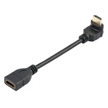 Ъгъл 90 градуса HDMI-съвместим удължител Удължен кабел от мъжа към жената HDMI-съвместим 4K HD телевизор LCD лаптоп PS3 Проектор