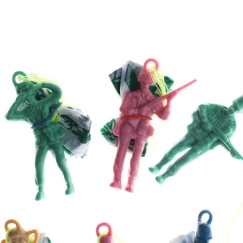 6 бр. Мъжки мини играчка за ръчно хвърляне на парашут с фигура на Войник Детски играчки Детски игри на открито модул за Обучение парашут