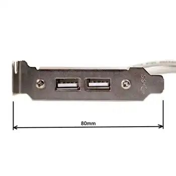 CY Нископрофилен 8 cm Височина USB 2.0 Жена на задния панел на дънната платка на 9-пинов кабел с група PCI 30 см