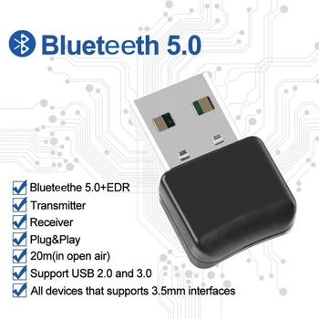 Няколко Връзки Bluetooth USB Адаптер Ключ 5,0 Bluetooth Музикален Аудиоприемник Предавател За PC Говорителя Мишка за Лаптоп