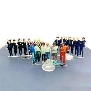 Група Kpop Прозрачен PVC Нова Песен Bangtan Boys Масло Горещо Ремикс на Акрилна Поставка Малка Станция Марка Статуя на Борда на Едро