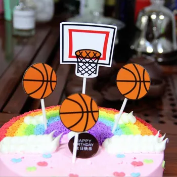 4 бр./компл. Бейзболен Футболен Торта за рождения Ден на Topper Сладък Баскетболен Хартиена Торта Topper за украса на торта за рожден Ден спортно парти