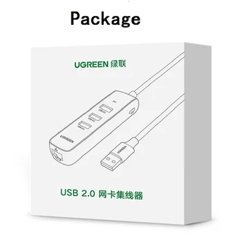 Ugreen USB адаптер Ethernet с USB2.0HUB 3 Порта Мрежова карта RJ-45 Hdmi адаптер за Macbook