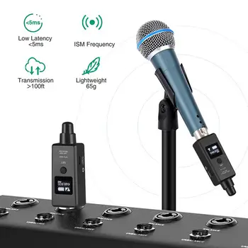 UHF Микрофон XLR Безжичен Предавател Приемник Вградена Батерия Връзка тънкия китара Система за Предаване на звук ГОРЕЩА