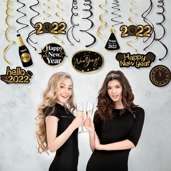 2022 честита Нова Година Декорации от балони Златно Сребърно Брой Гелиевый Балон Коледни Украси за партита, Коледни аксесоари