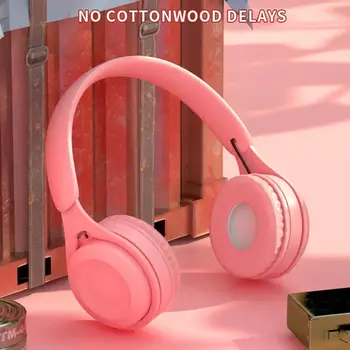 Детски Безжични Слушалки с микрофон Розов Телефон за момичета Игра Каска Геймър Музикална Bluetooth слушалка за деца, Подарък за една Дама