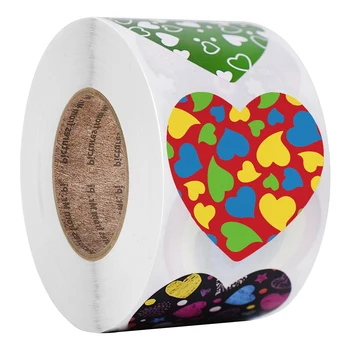 100-500шт Стикер във формата на сърце за Свети Валентин Хартиени Опаковки Стикер Бонбони желе боб Подарък Кутия за Опаковка чанта Сватбени Етикети 