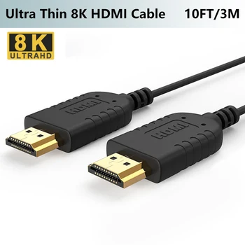 FOINNEX ултра тънък кабел HDMI 48 gbps 10 ФУТА 8 ДО@60 Hz Супер Гъвкав Тънък кабел HDMI 2.1 Високоскоростен HDR проектор HD TV Box PS4