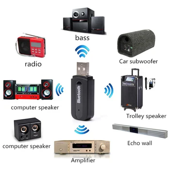 Безжичен Приемник с Bluetooth Аудио Адаптер 3.5 mm AUX Стерео Bluetooth Предавател Конектор За телевизор, КОМПЮТЪР Високоговорител За Слушалки Компютър