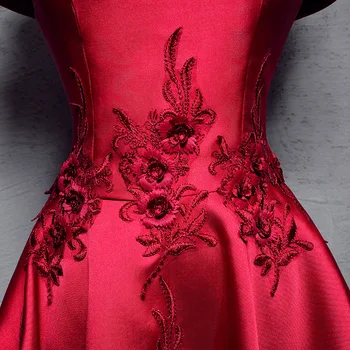Винтажное бордовое рокля за бала Е Yiiya BR1244 Сексуално с открити рамене Елегантни рокли за абитуриентски бал с бродерии и дантела Vestidos De Fiesta