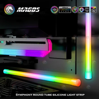 CoolMoon 30 см RGB Ленти LED Светлина Stick Бар 5 В 3PIN ARGB СИНХРОНИЗАЦИЯ Калъф за Компютър, Декоративни Силикон Светлина Магнитен PC САМ Гардероб