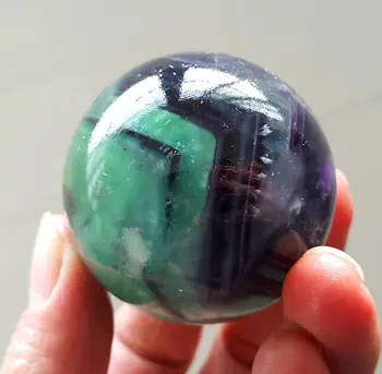 Натурален цвят на флуорит кварцов кристална топка блясък исцеляющий 40 мм