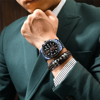 NIBOSI Големи мъжки часовник Луксозни най-Добрите марки хронограф Водоустойчив Мъжки Часовник Напълно Стоманени Спортни ръчни часовници за Мъже Relogio Masculino