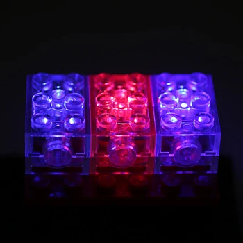 5 бр./лот САМ Строителни блокове Тухли Цветни LED emitting Детски Съвместими Блокове на Детски Играчки за деца Забавни подаръци за рожден ден