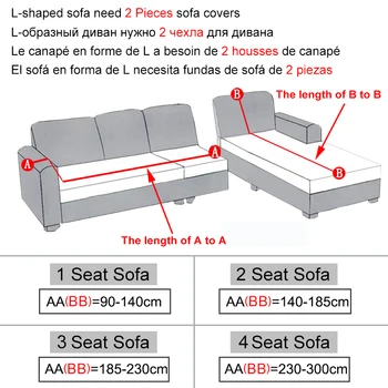 Еластичен Калъф за мека мебел за хол Разтеглив геометрични Седалките Секционни Калъф за диван L-образна форма за 3-те седящи места Funda de sofá