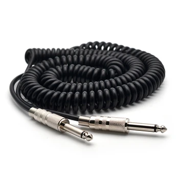 Китара Пружинен кабел 6.35/6.5 Китара Бас аудио кабел Защитен проводник 5 М За да се Свържете Звука на електрически китари