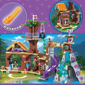 2020 Приятели Приключенски Лагер Дърво Къща Стефани Фигурки Комплект Строителни Блокове Момиче Ема Играчки Подаръци на Приятелите си подаръци