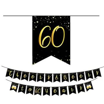 Наздраве на 60-годишнината на честит рожден ден честит рожден ден украса балон 60 години, дами, мъже, посуда и прибори за еднократна употреба чаши, чинии, покривки за маси,