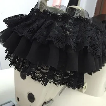 Ширина 9 см Най-новата 3D Лейси Плат с три Слоя памук, Бродирана лента, за Довършителни работи на Ръба За Пердета, Сватбена рокля, Шевни Аксесоари