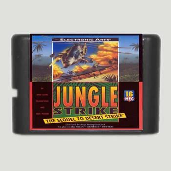 16-битова детска карта на SEGA MD Jungle Strike За Sega Mega Drive За Genesis