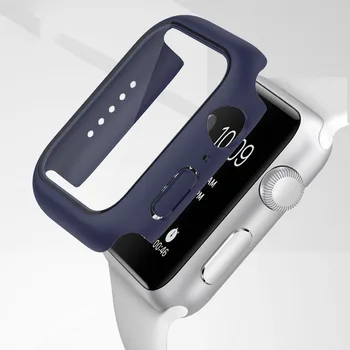 Стъкло+Капак за корпуса на Apple Watch 45 мм 41 мм за корпуса на iWatch Аксесоари броня+Протектор на екрана за Apple watch серия от 7 пълно покритие