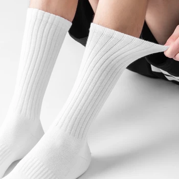 Подходящи мъжки спортни меки хавлиени чорапи за екипажа (5 чифта)
