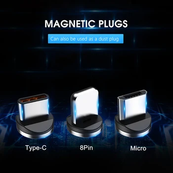 !ACCEZZ 3 в 1 Магнитни Зарядни устройства, Кабели За iPhone 12 Pro Max С Двойна Глава с Кабел За Бързо Зареждане Micro Type C За Xiaomi Huawei Samsung