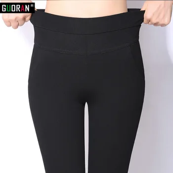 Дамски панталони памучни панталони пълна дължина с еднакво ширинкой копчета официални панталони-молив дамски тесни дамски панталон с висока талия в 3 цвята плюс размер