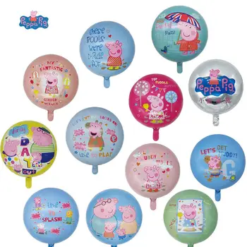 Карикатура Свинче Пеппа Балони балони детски душ момиче момче глобус Подарък за рожден ден Украси за партита Детски играчки свинче Пеппа Джордж