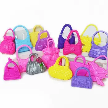 10 бр. Креативен подарък Сладък мини-микс от Стилове и цветове Куклени чанти Играчка за всички съвременни кукли и Аксесоари за момичета Детски играчки във формата на чанта