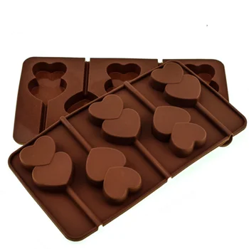 Силиконовата Форма във формата на сърце Торта Шоколадова Форма за близалки с незалепващо покритие Тава за печене Форма за шоколадови Сладкиши инструмент Силиций форма
