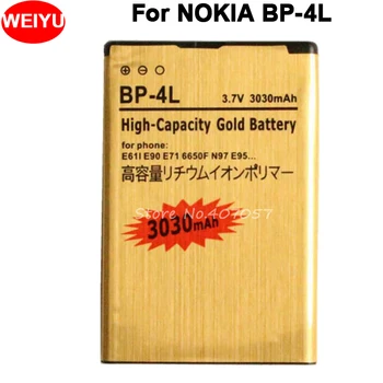 BP-4L Златен Батерия за NOKIA N97 E61i E63 E90 E95 E71 6650F N810 E72 BP4L Батерия Bateria 