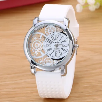 Марка MEIBO Модни часовници от силиконов каучук Ежедневни дамски тънки часовници Кварцови часовници Relogio Feminino 2018 Часовници Горещи продажба