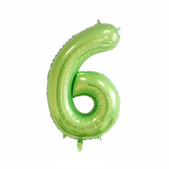 1бр 40-инчов Номер Фолио Балони Момче Момиче Рожден Ден Балон Зелени Плодове в Джунглата Тематични Сватбени Украси За Рожден Ден