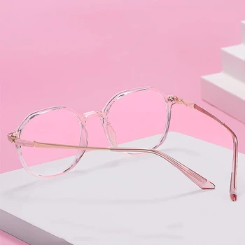 Дамски Ретро-многоугольная рамки за очила KatKani Ультралегкая TR90 Прозрачна Декоративна оптични рамки за очила по рецепта TR2053
