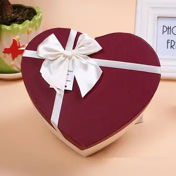3 бр. Подарък Кутия във формата на сърце Опаковка Лък За Съхранение Опаковка Празнични аксесоари