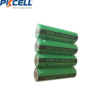 4шт PKCELL AA Акумулаторни Батерии Ni-MH 2000 mah NiMH 1.2 Industries Батерия Bateria 
