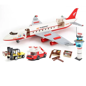 Голяма Модел на Пътнически Самолет Строителни Блокове Забавни Играчки за Деца, Подарък Фигурки Тухли Приятели Коледна Украса Момче