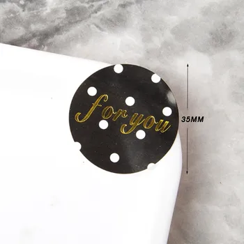 100шт Черна Кръгла Точка за Вас Опаковане Торта оборудване запечатване на Етикета Крафт-Стикер За Печене направи си САМ идеи за Подаръци Стикери