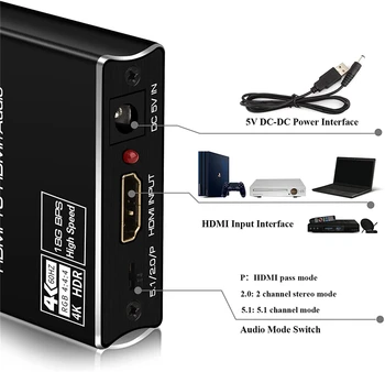 2021 най-Добрият eARC HDMI 2.0 Аудио Екстрактор 4K 60 Hz RGB8:8:8 HDR Сплитер HDMI Аудио Конвертор 4K, HDMI в оптични TOSLINK SPDIF 7.1
