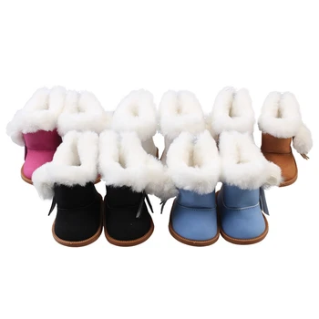7 см Мини-стоп-моушън Обувки за 43 см Новородени Кукли Аксесоари И Американската Кукла Снегоходки 1/3 bjd Зимни Детски Обувки