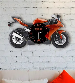 Персонализиран Дизайн На Мотоциклета Дървена Стена Saati-7