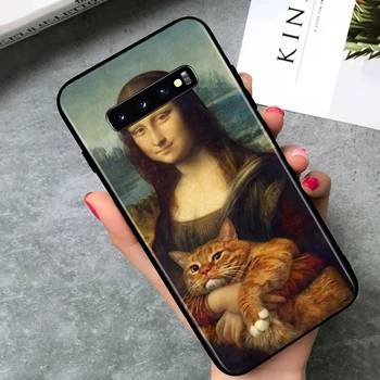 Забавна Естетика на изкуството котки за Samsung Galaxy Note 20 Ultra 10 9 8 Pro S10 S10E 5G S8 S9 S7 Плюс Ярък Черен Калъф за телефон Капа